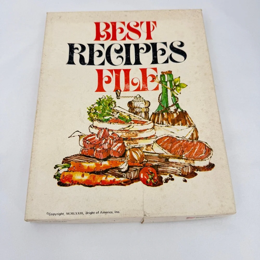 Bright of America Best Recipes File Organizer 1973 VTG Retro Kitchen‎ NOS in Box